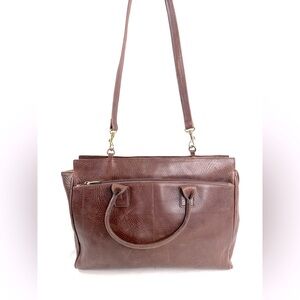 Piel Morena Brown Leather Large Briefcase Business Laptop Travel